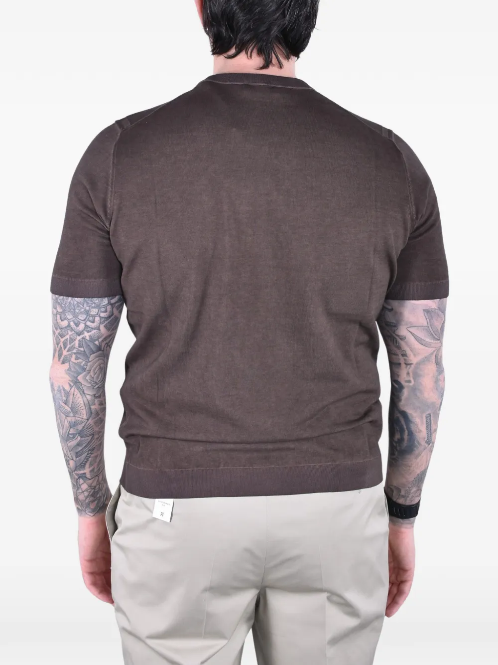 Kangra T-shirt met ronde hals Bruin