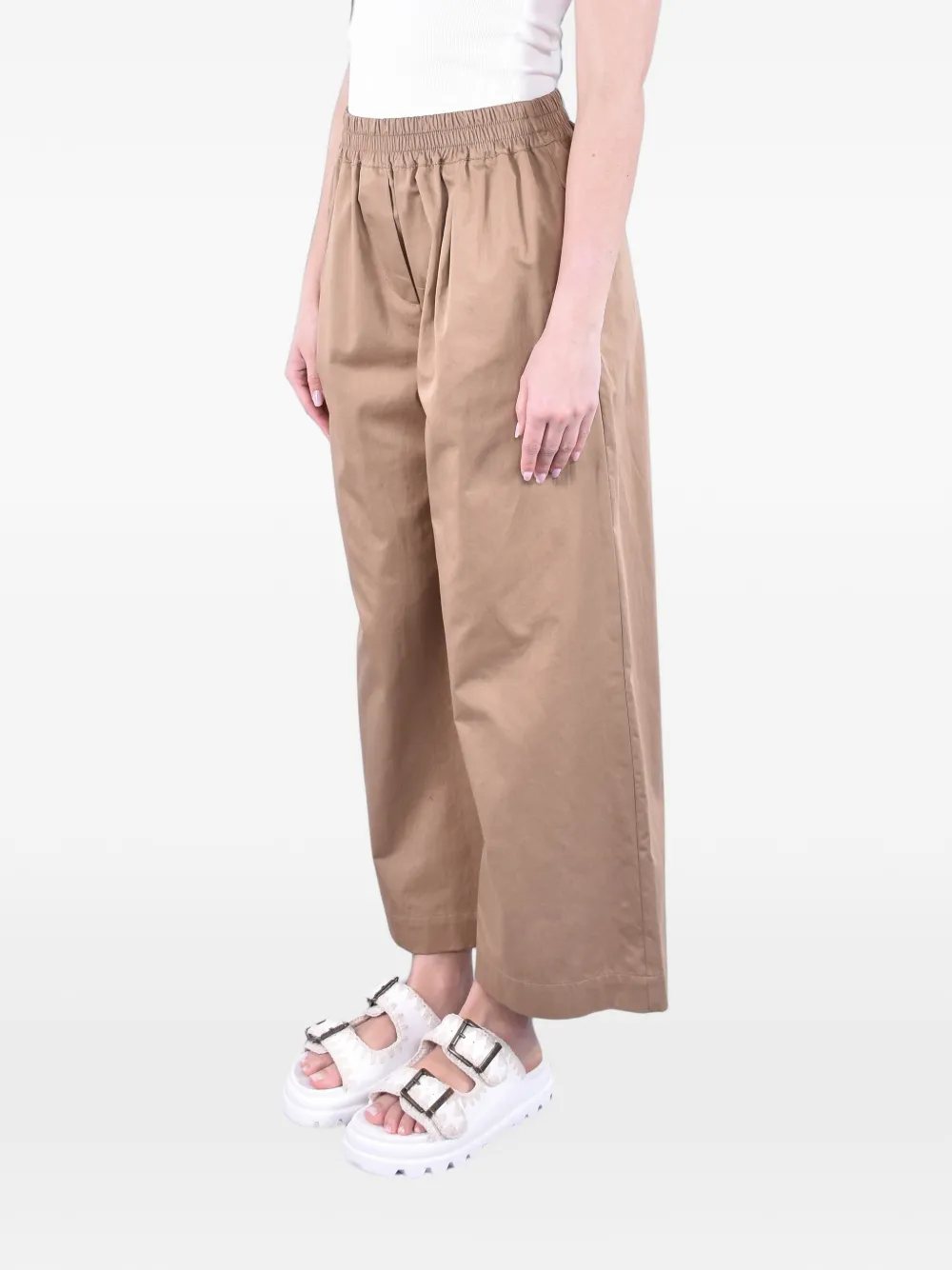 Weekend Max Mara Wkdgolfo cropped plooibroek Beige