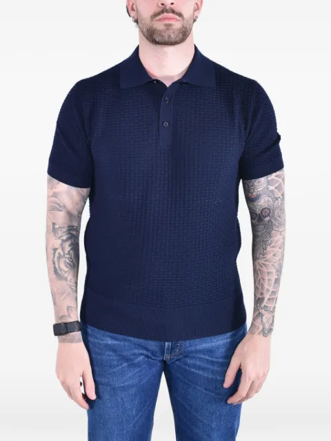 Kangra honeycomb-knit polo shirt