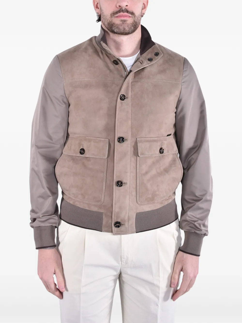 Moorer Kant-KMU suede bomber jacket | Grey | Image 1