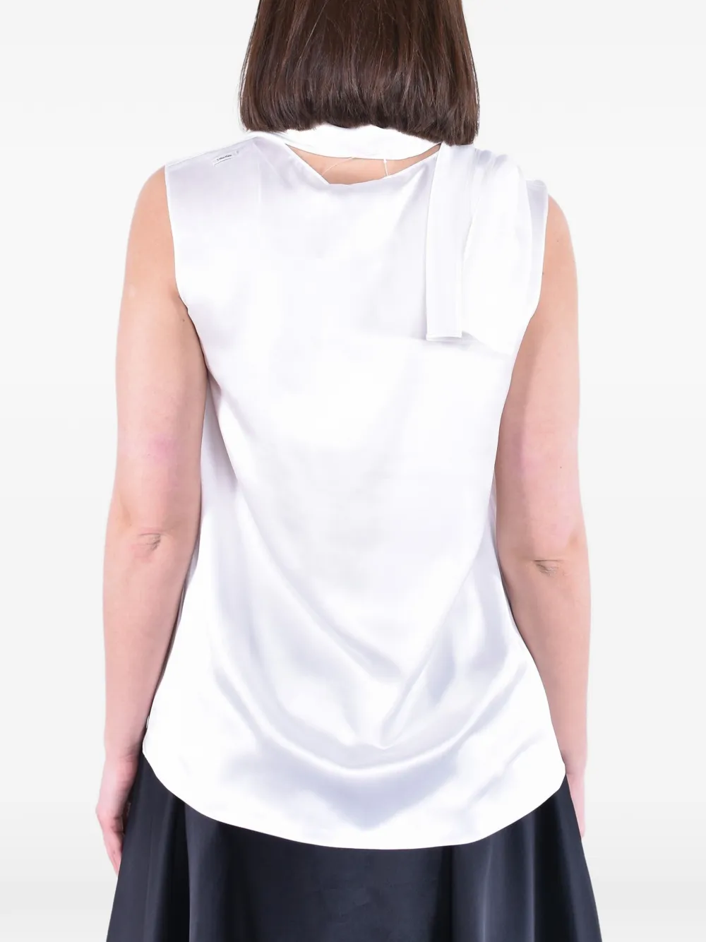 'S Max Mara Gedrapeerde zijden top Wit