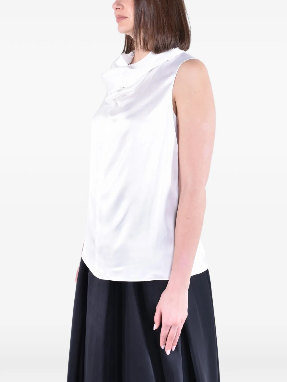 'S Max Mara Gedrapeerde zijden top Wit