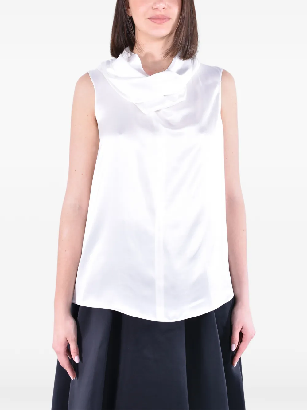 'S Max Mara draped silk top - Bianco