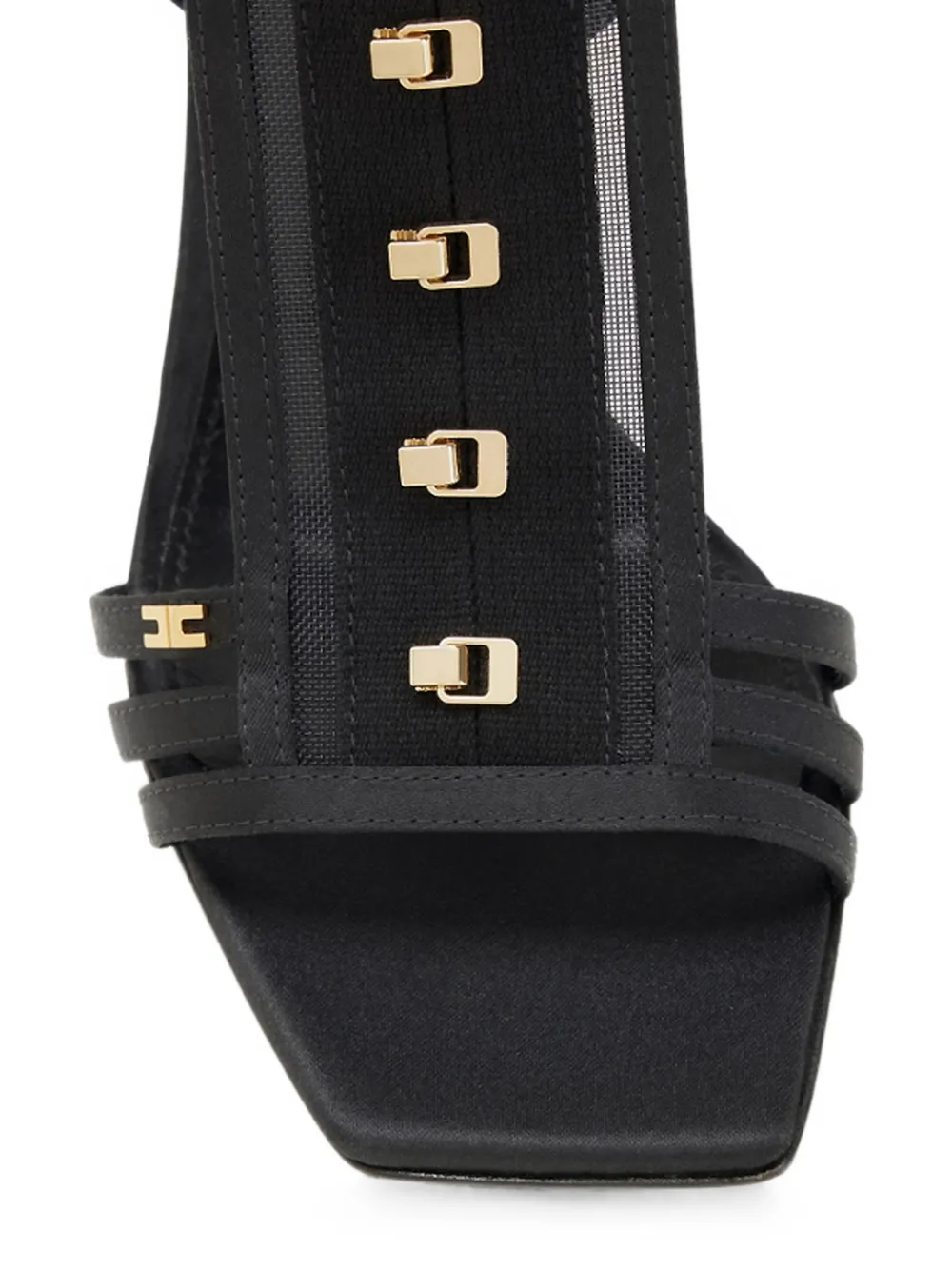 Elisabetta Franchi tulle-insert buckled sandals Zwart