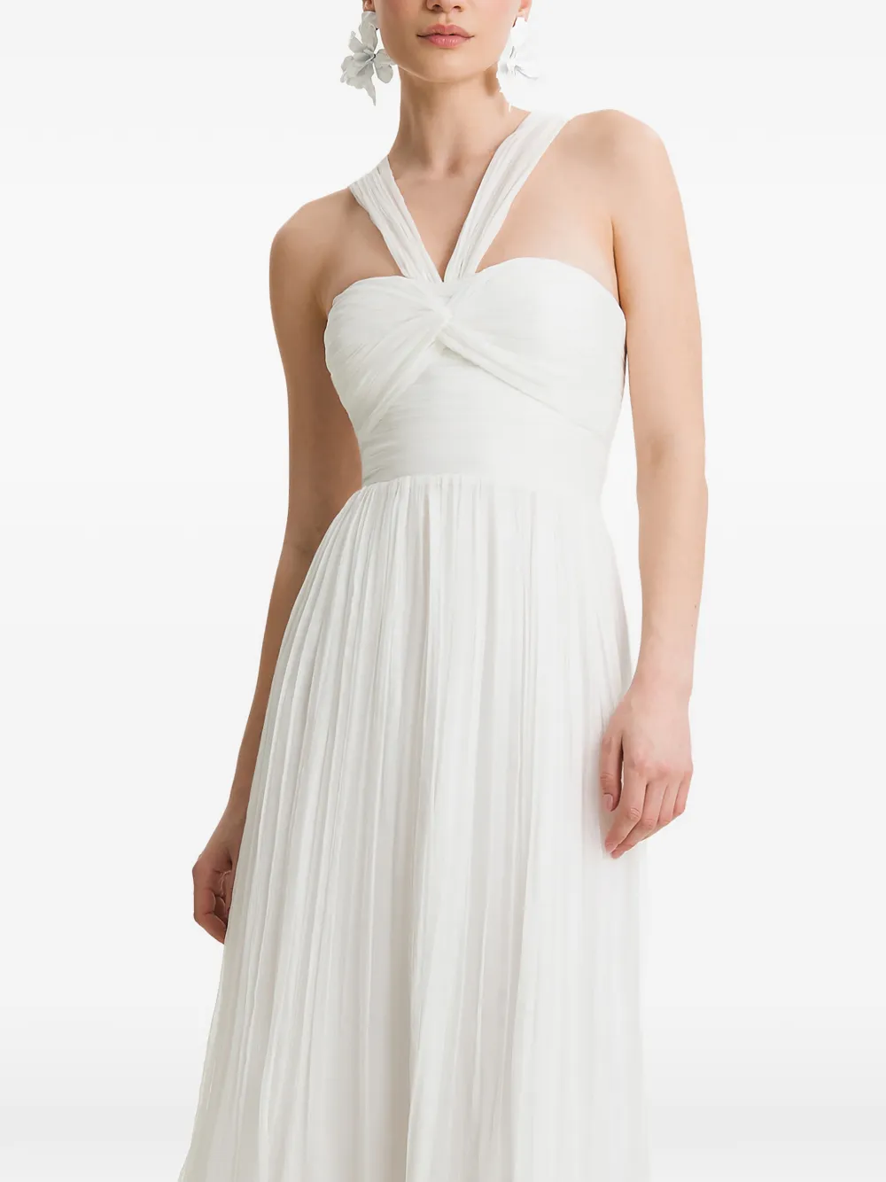 FRAMBOISE Emme geplooide midi-jurk Wit