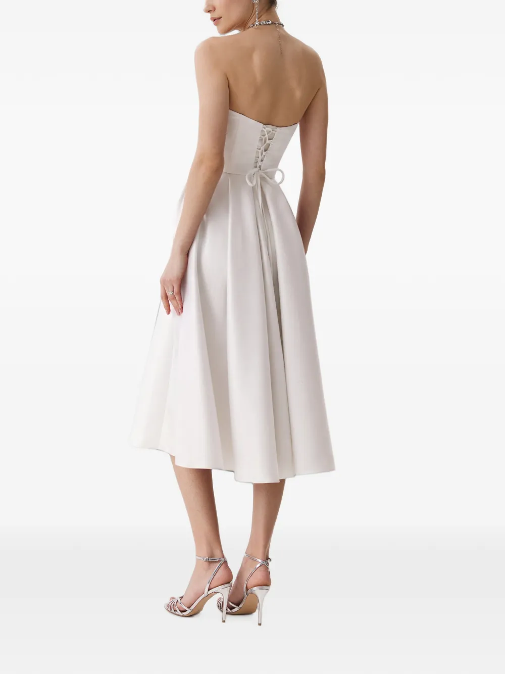 FRAMBOISE Napea strapless midi-jurk Wit