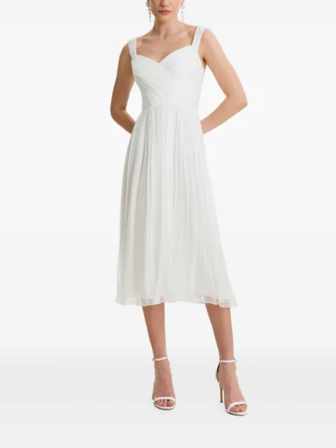 FRAMBOISE Arllen pleated lace-up midi dress