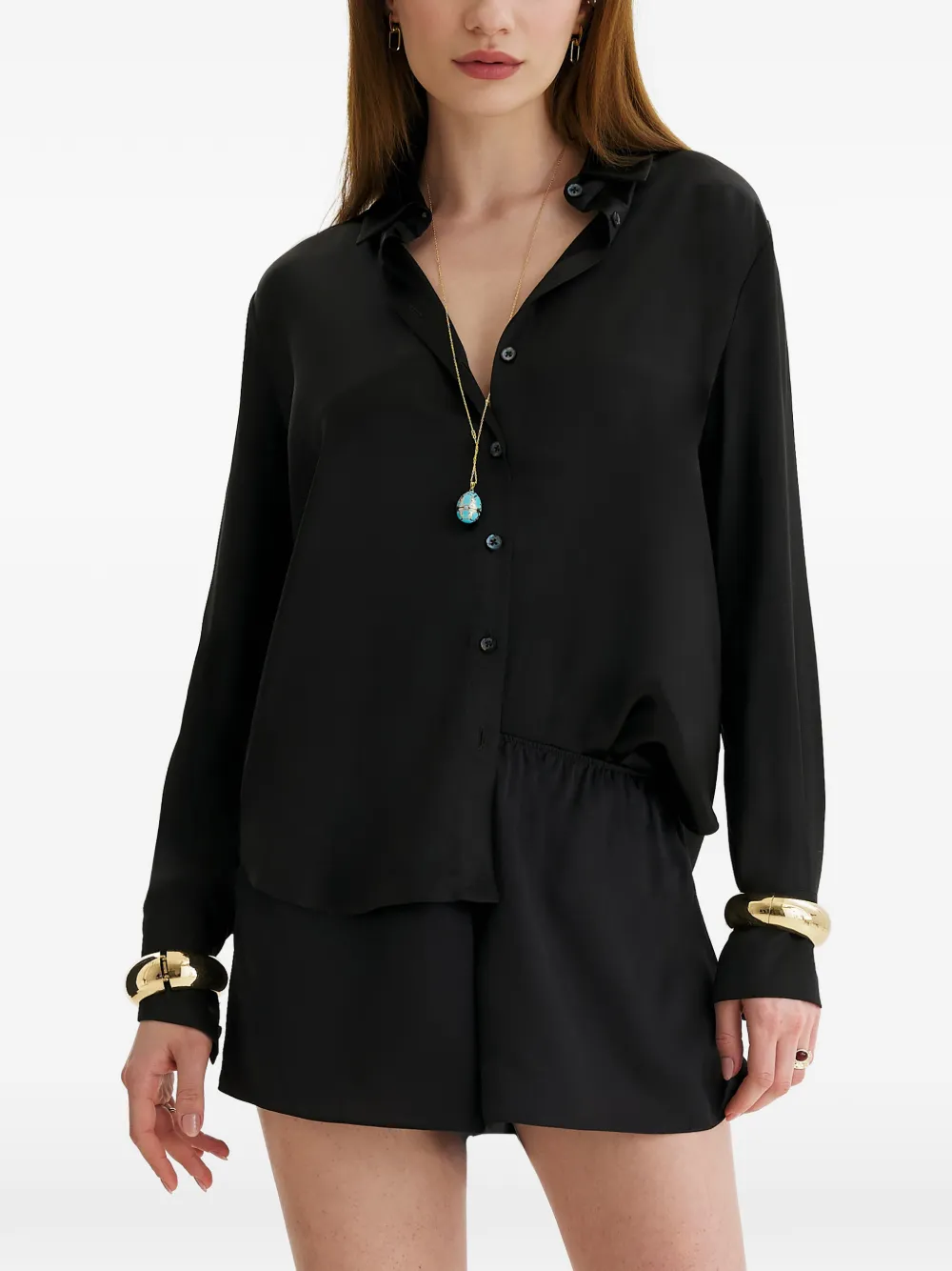 FRAMBOISE Fremont silk shirt - Black