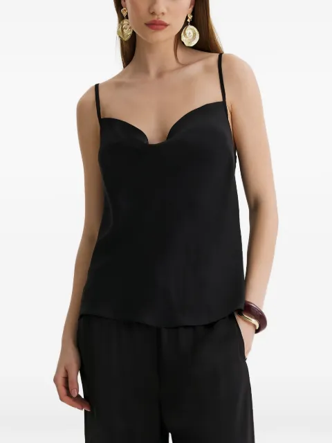 FRAMBOISE top de seda con cuello desbocado