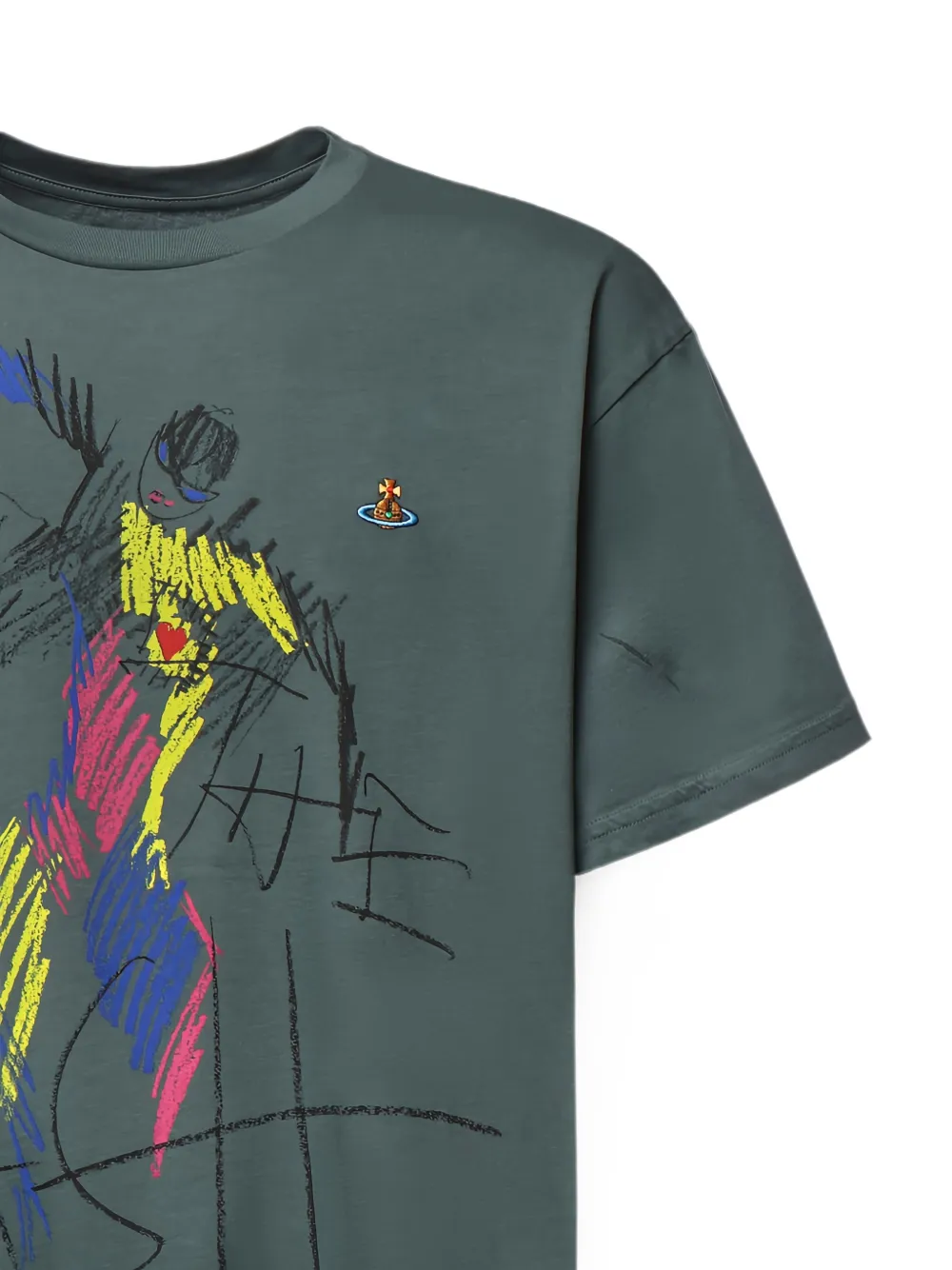 Vivienne Westwood T-shirt met Orb-borduurwerk en grafische print Groen