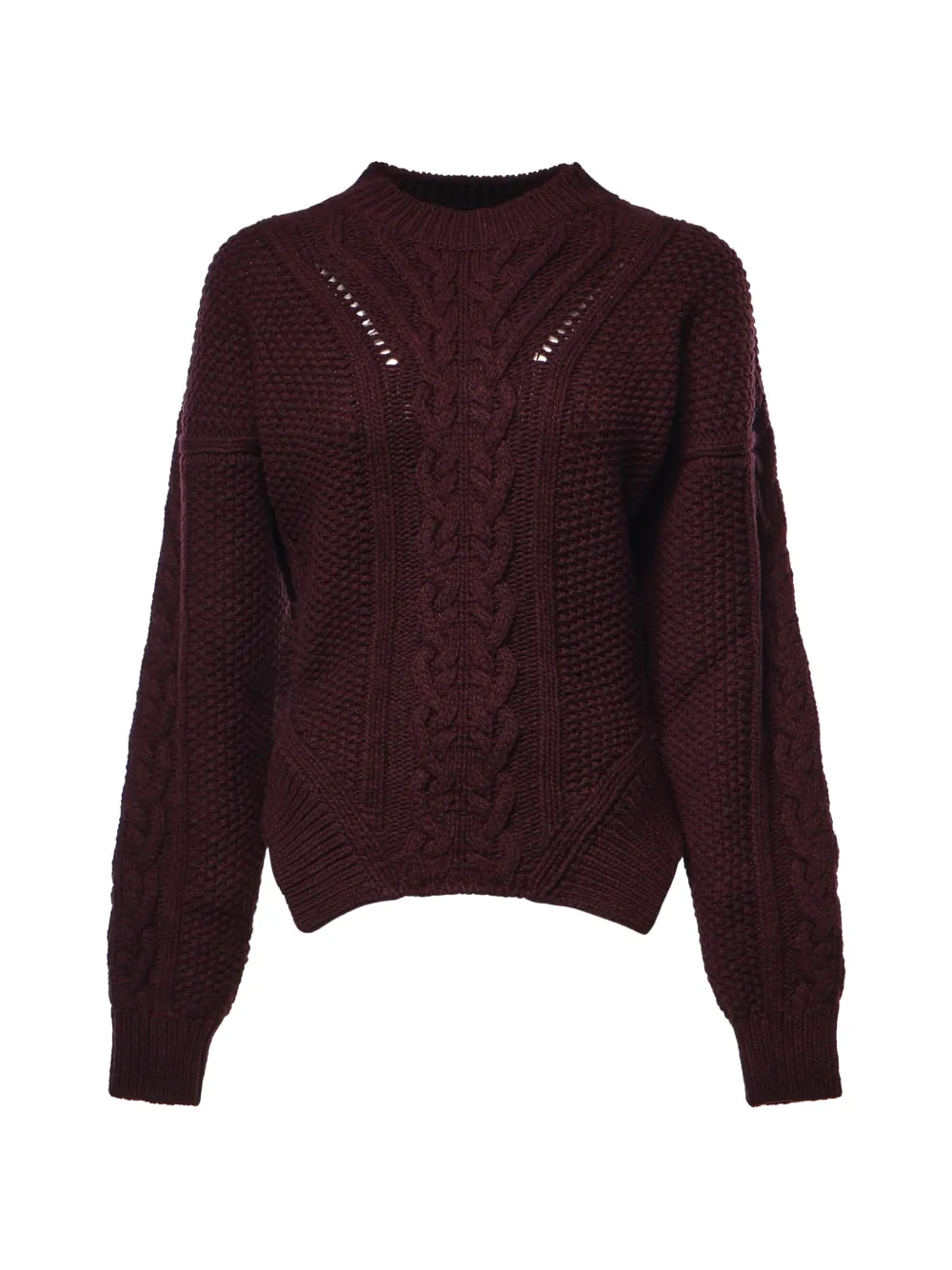 DONDUP cable-knit pointelle-trim sweater - Rot