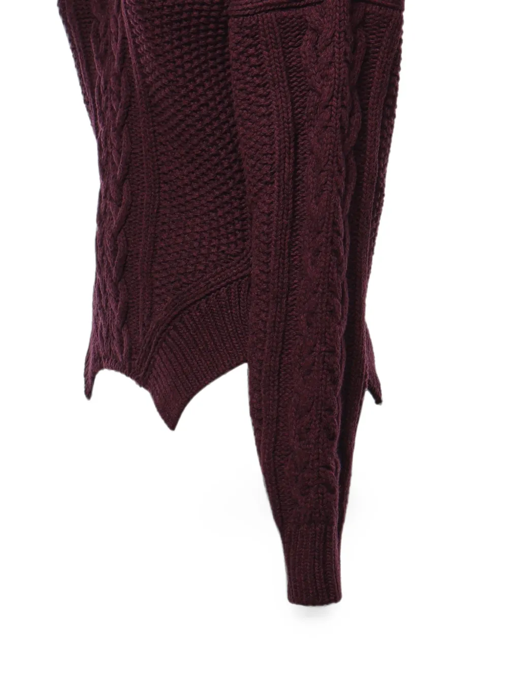 DONDUP Kabelgebreide trui met pointelle afwerking Rood