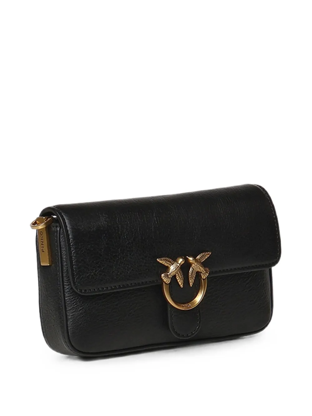 PINKO Baby Love Bag leren crossbodytas Zwart