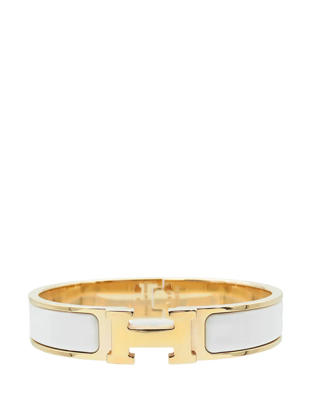 Hermès Pre-Owned Bracciale rigido stretto Clic H PM con design smaltato 2010-2026 - Oro