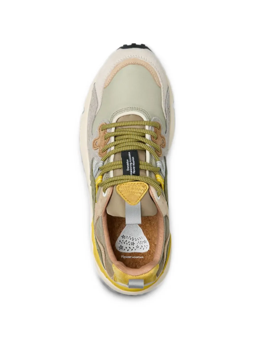 FLOWER MOUNTAIN Yamano 3 suede-panelled sneakers Groen