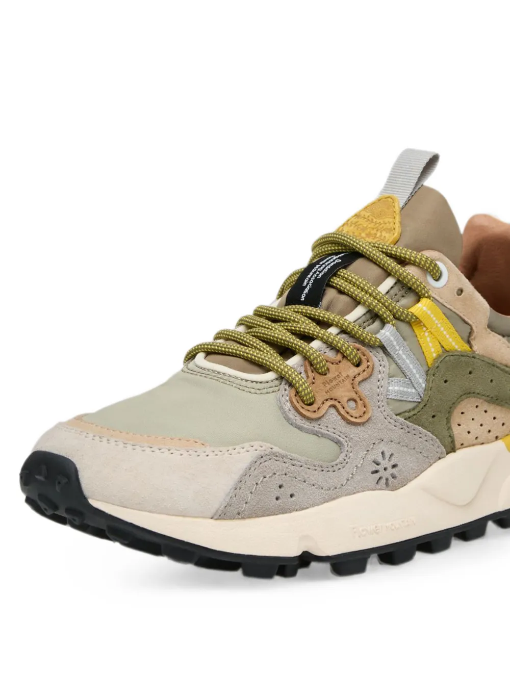 FLOWER MOUNTAIN Yamano 3 suede-panelled sneakers Groen