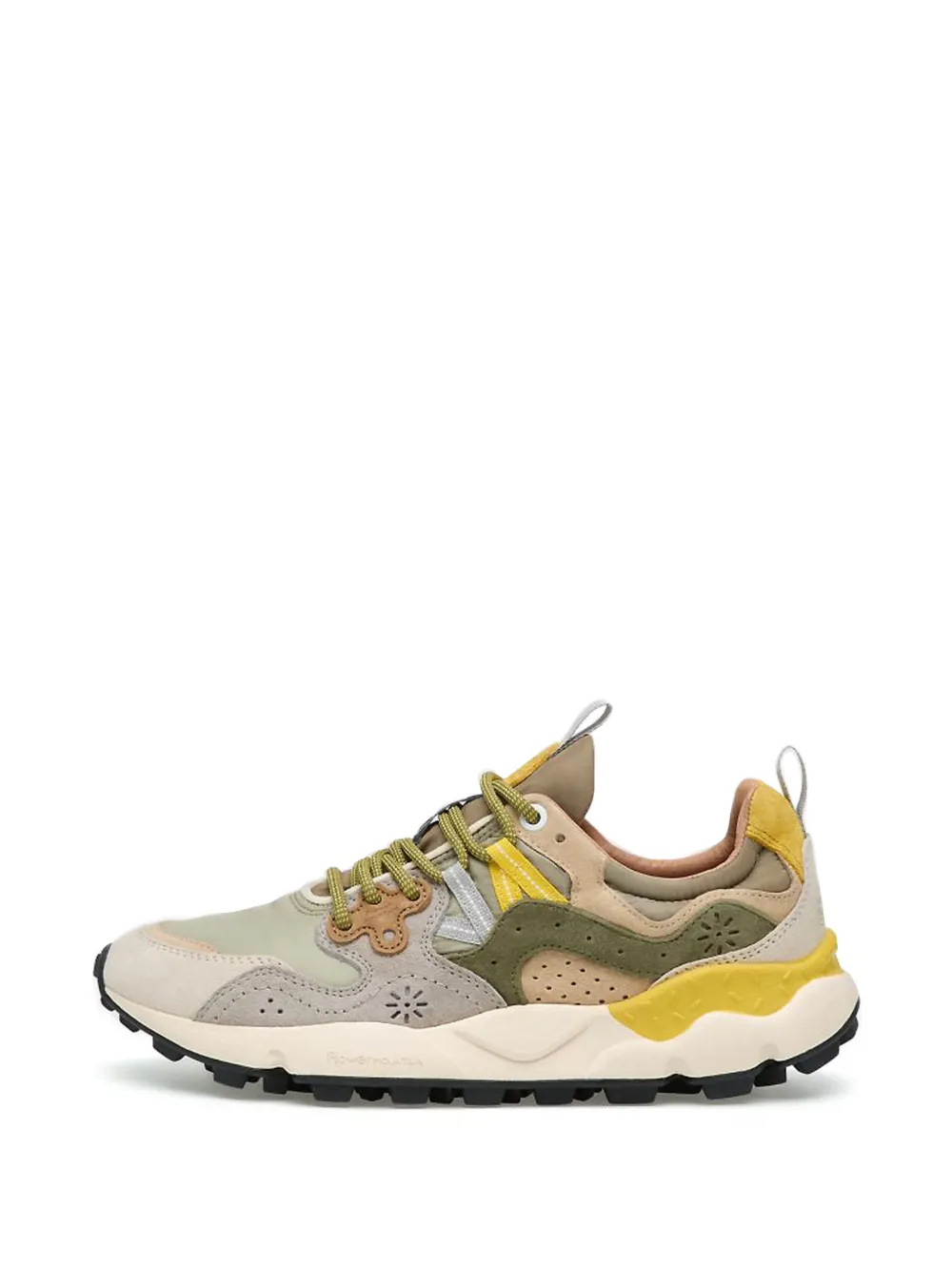 FLOWER MOUNTAIN Yamano 3 suede-panelled sneakers - Verde