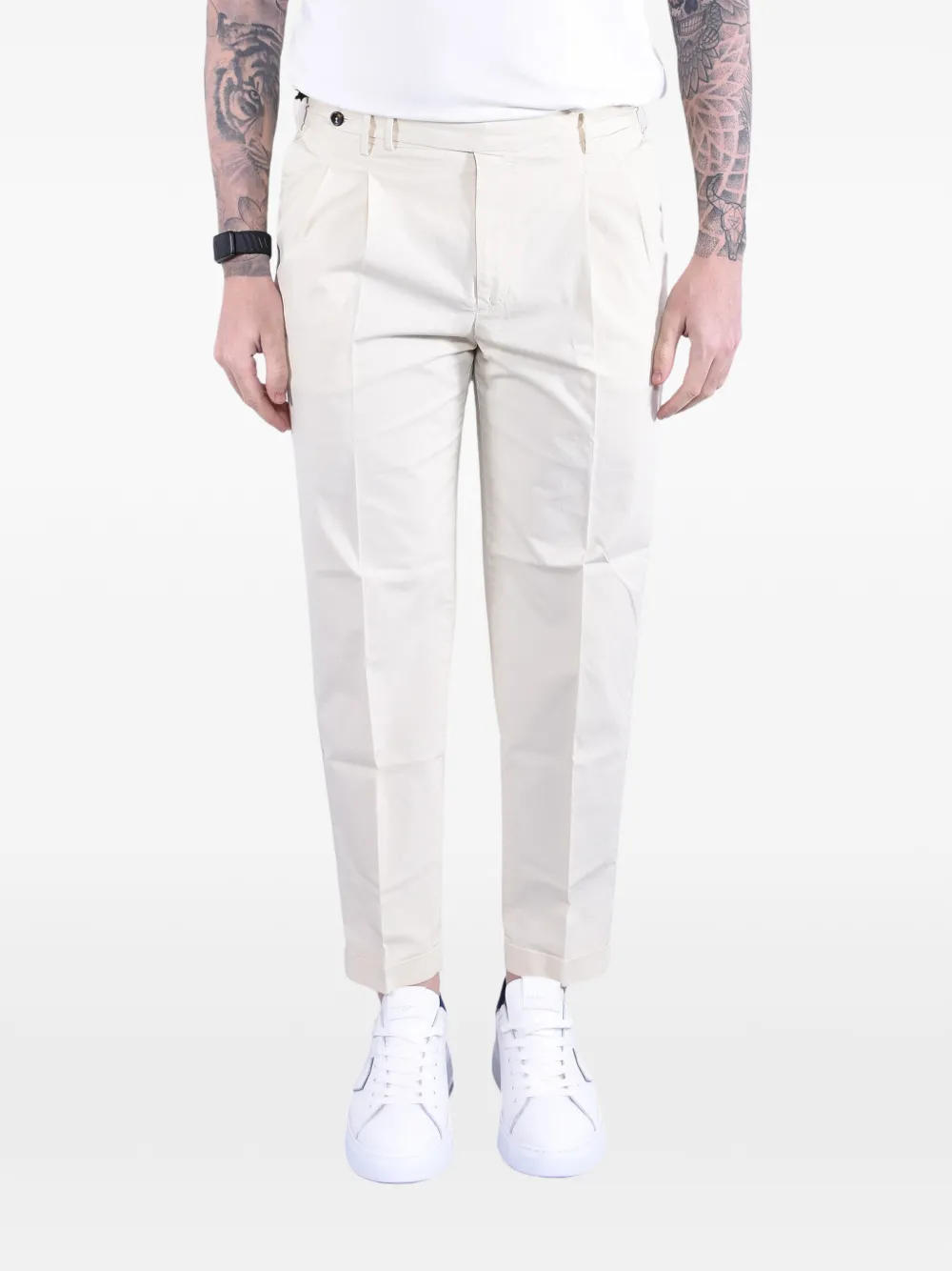 PT Torino pleated Carrot trousers - Toni neutri