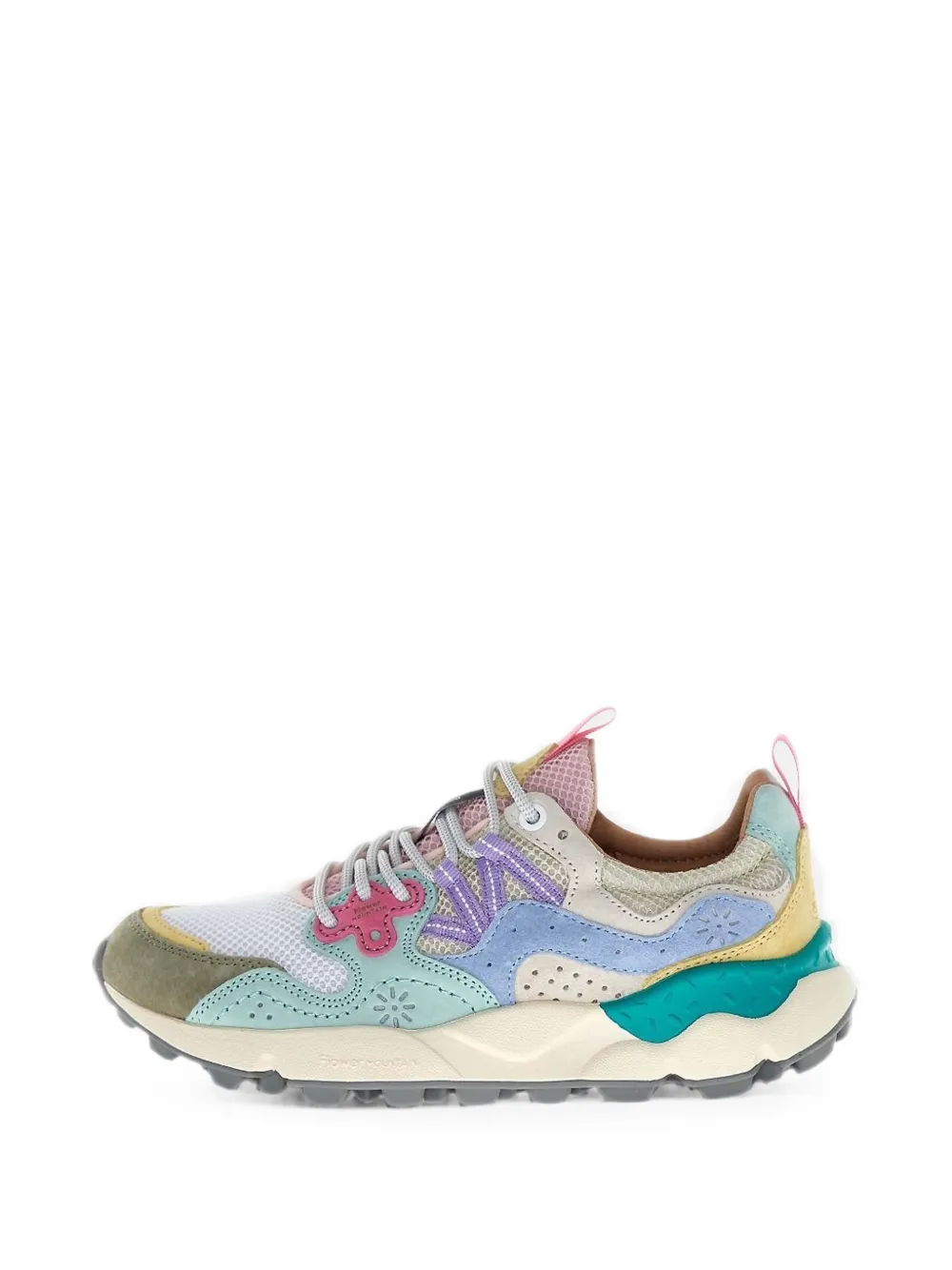 FLOWER MOUNTAIN Yamano 3 suede-panel sneakers Wit