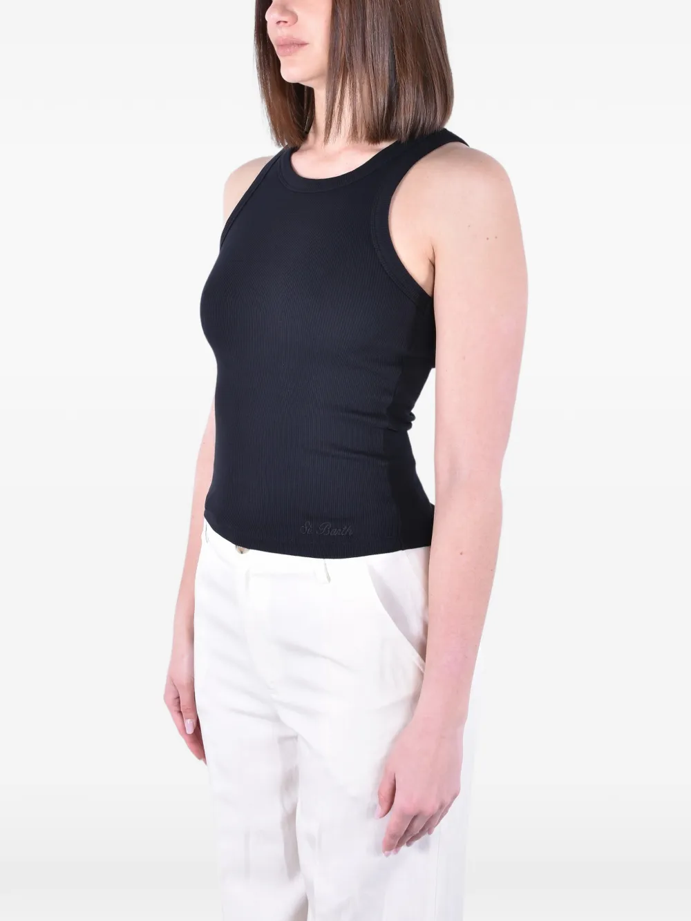 MC2 Saint Barth Ada geribbelde tanktop Zwart