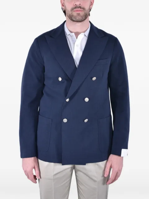 Eleventy double-breasted piqué jacket