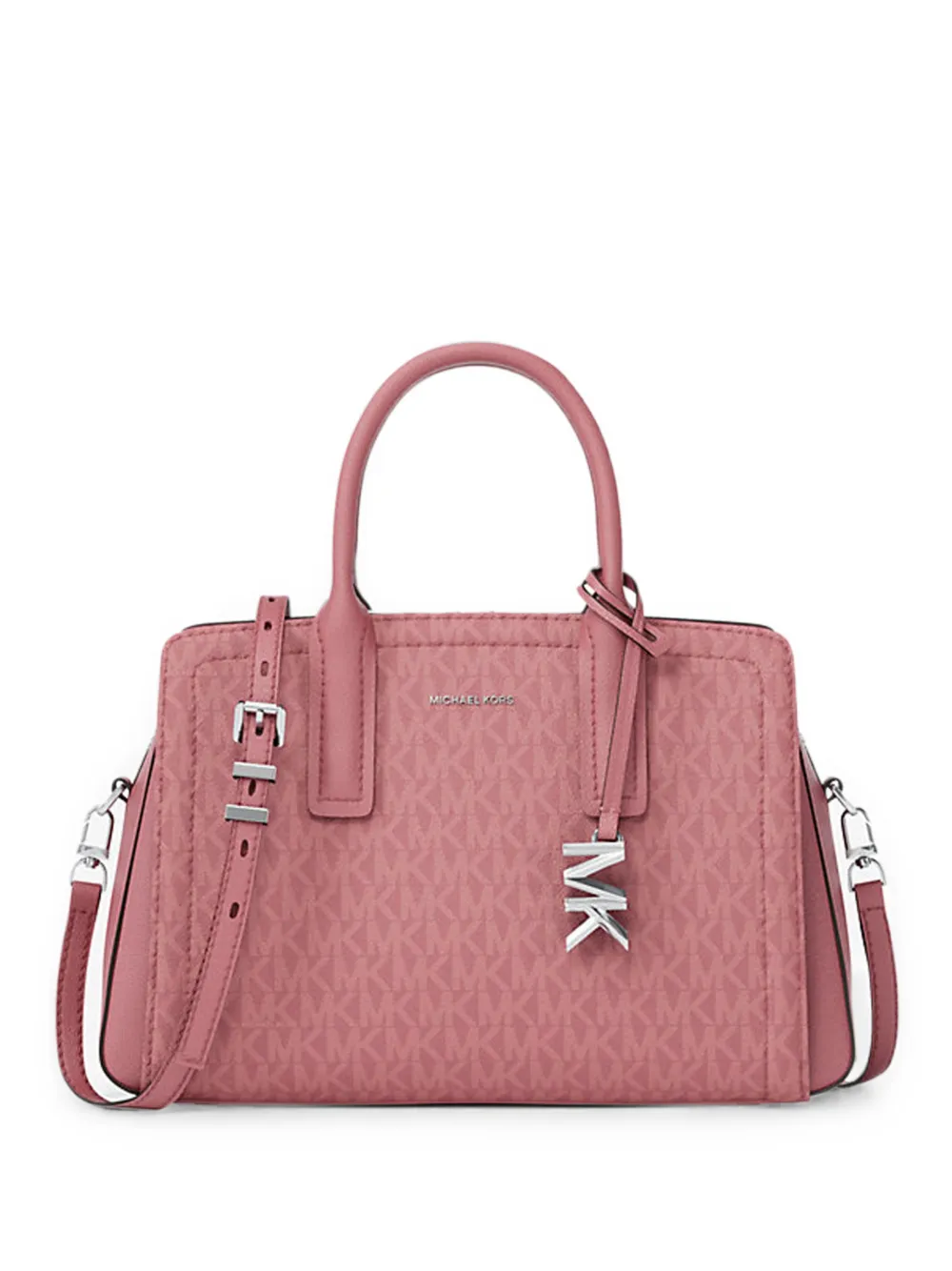 Michael Kors logo-print calf leather-trim tote bag - Rosa