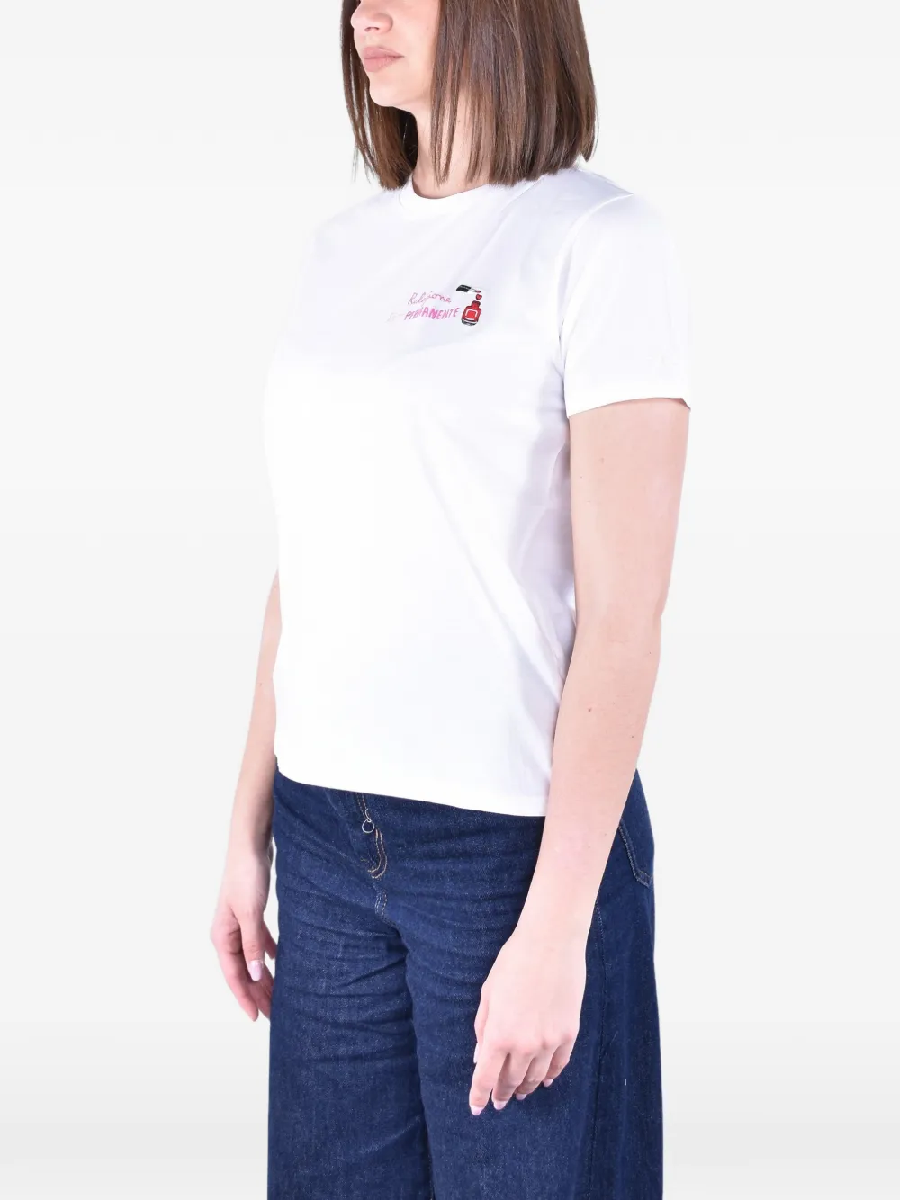 MC2 Saint Barth T-shirt met geborduurde tekst Wit