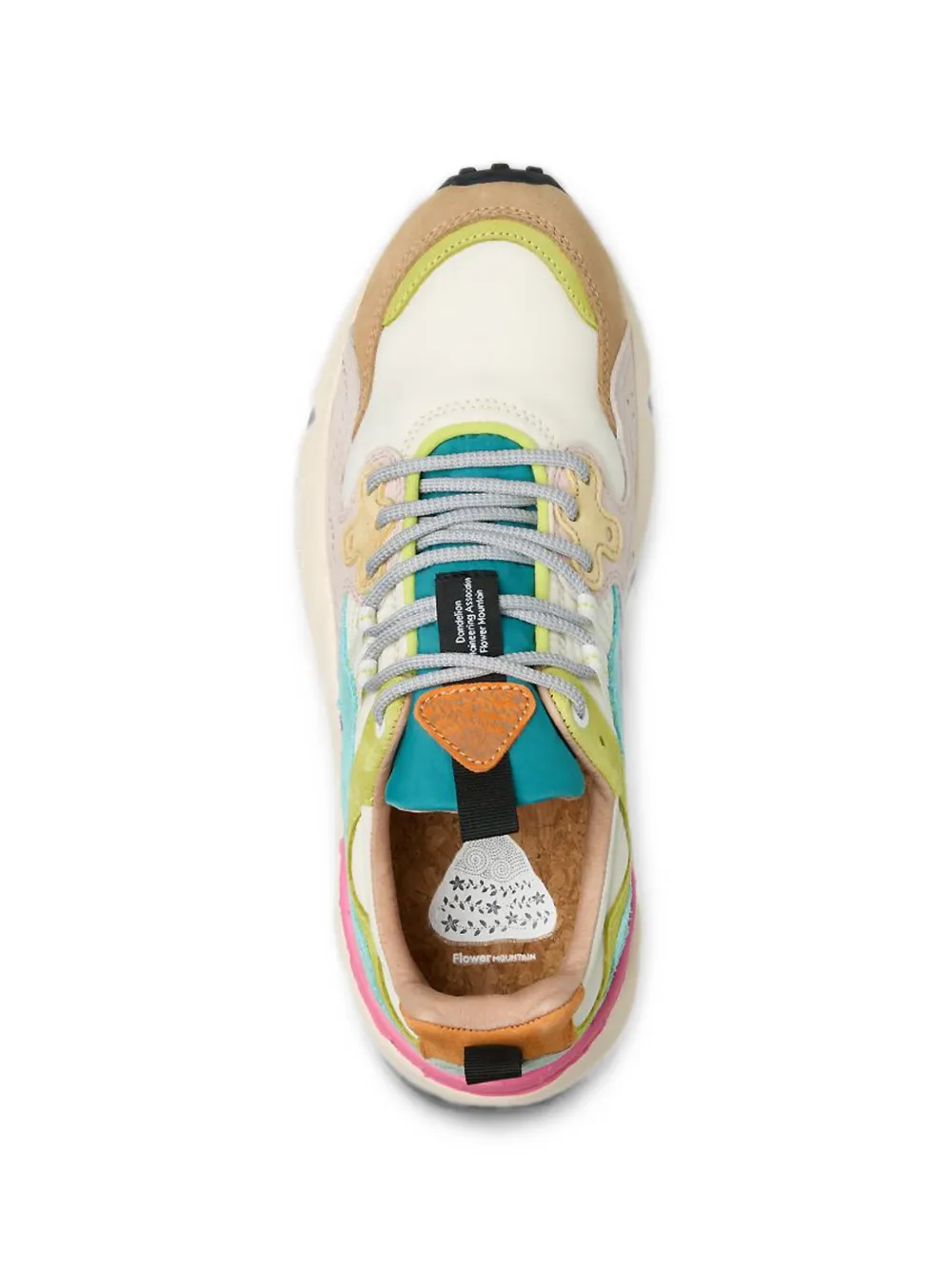 FLOWER MOUNTAIN Yamano 3 suede-panel sneakers Beige