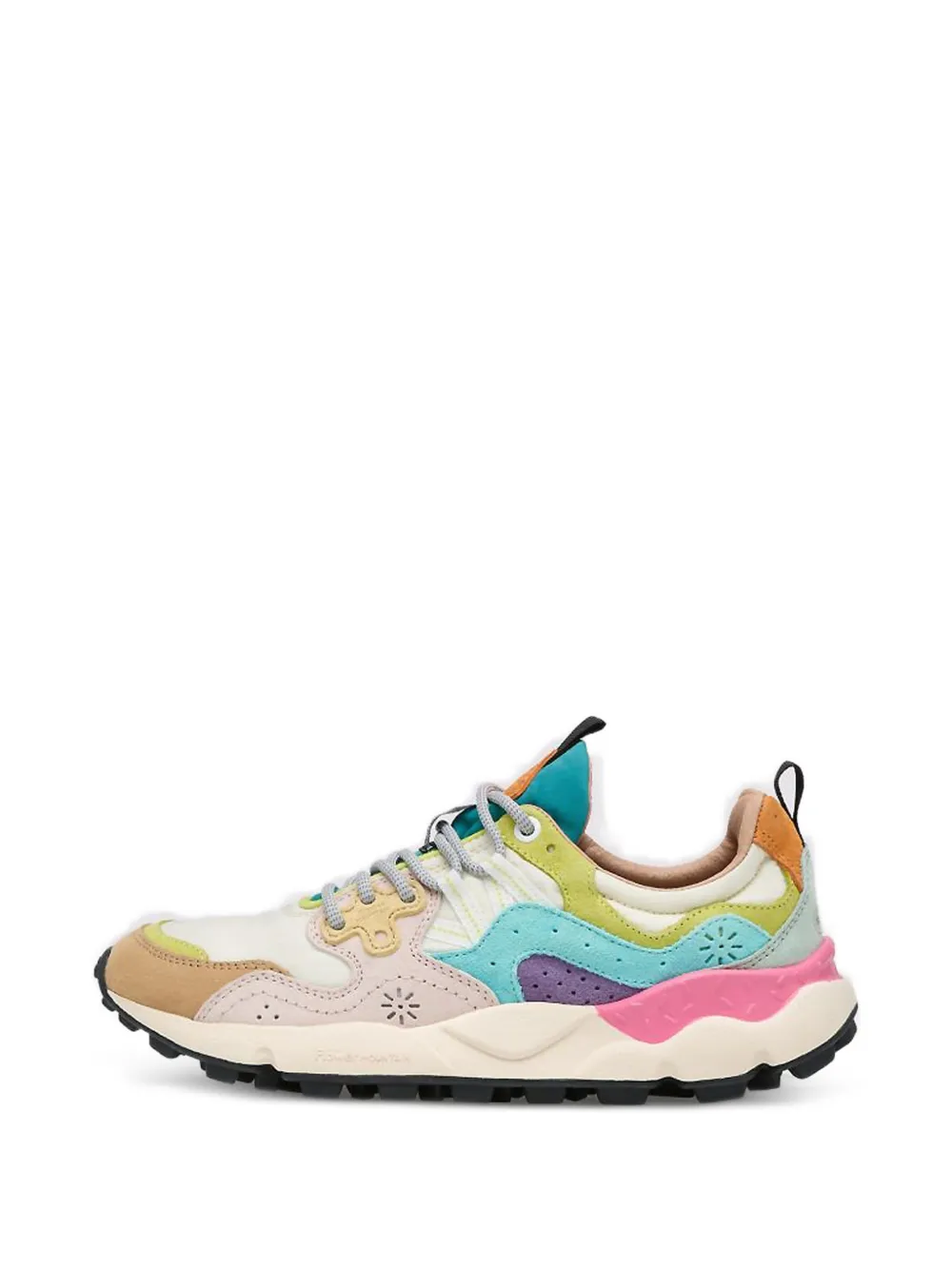 FLOWER MOUNTAIN Yamano 3 suede-panel sneakers - Nude