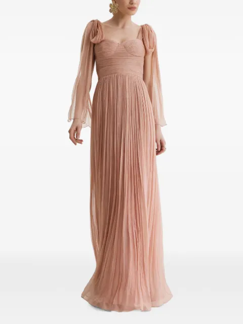 FRAMBOISE Tacoma pleated silk maxi dress