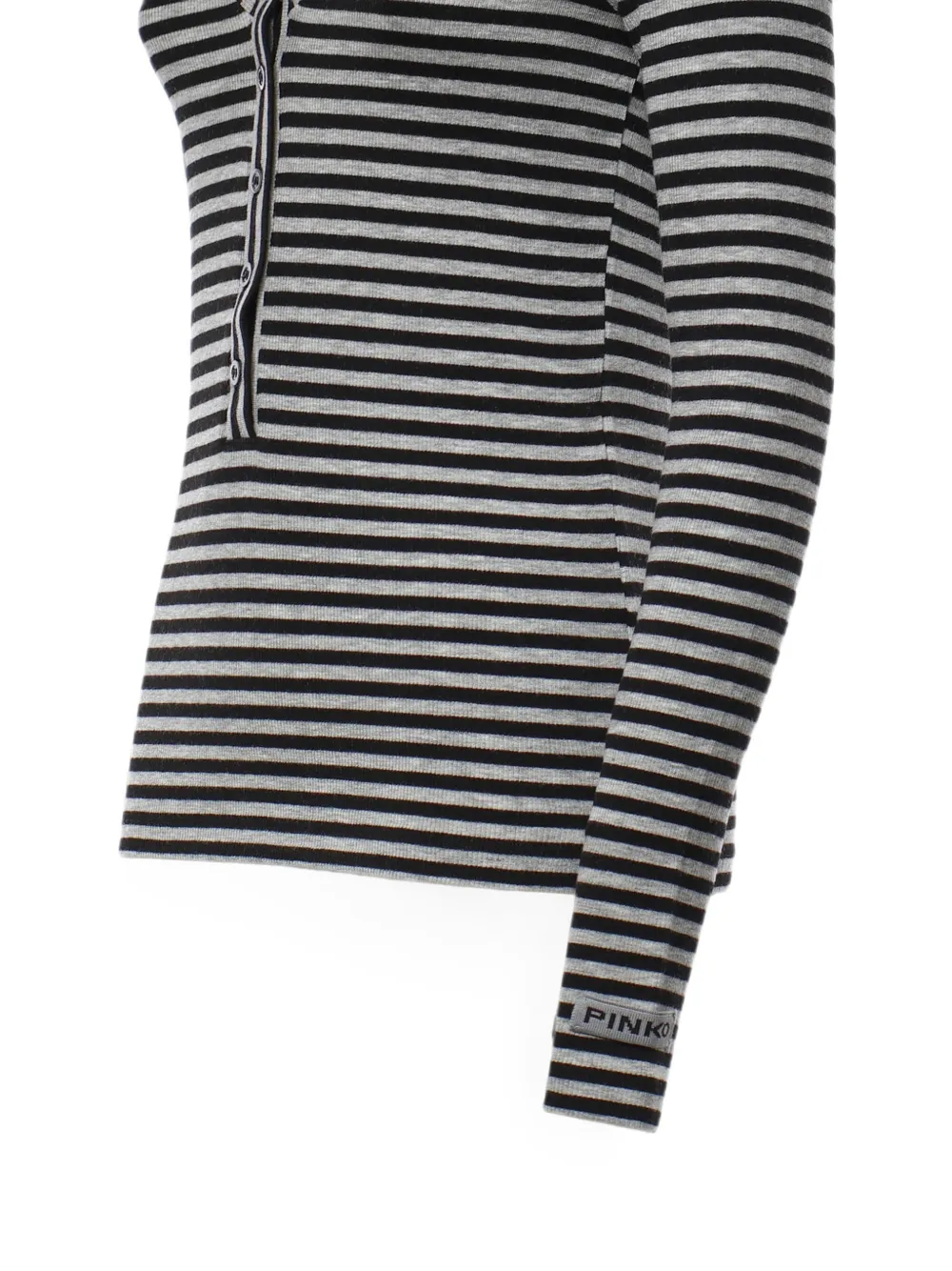 PINKO Gestreepte top met knopen Grijs