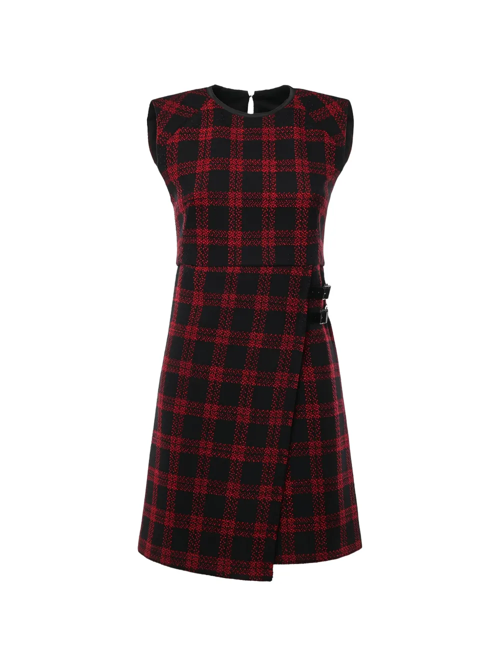 PINKO mini check-pattern buckle-detail dress - Red
