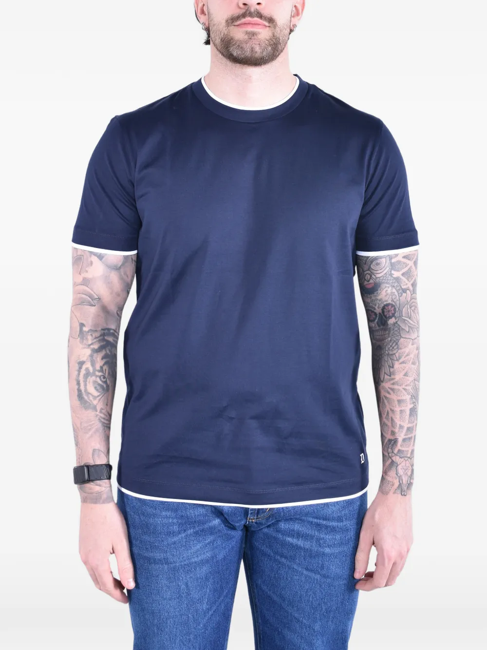 DONDUP contrast-trim T-shirt - Blu