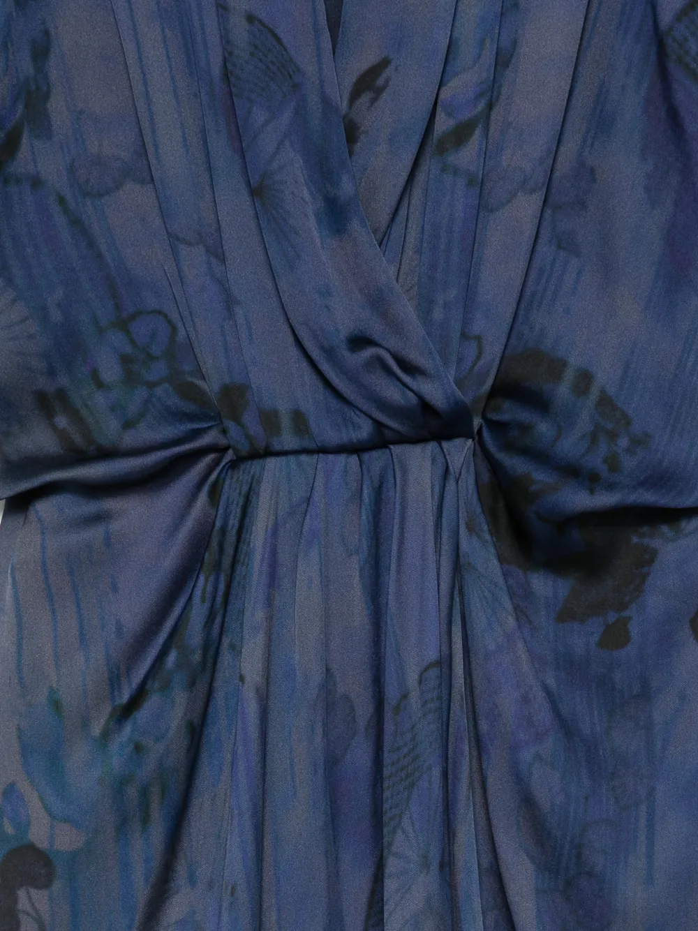 Giorgio Armani Midi-jurk met bloemenprint Blauw