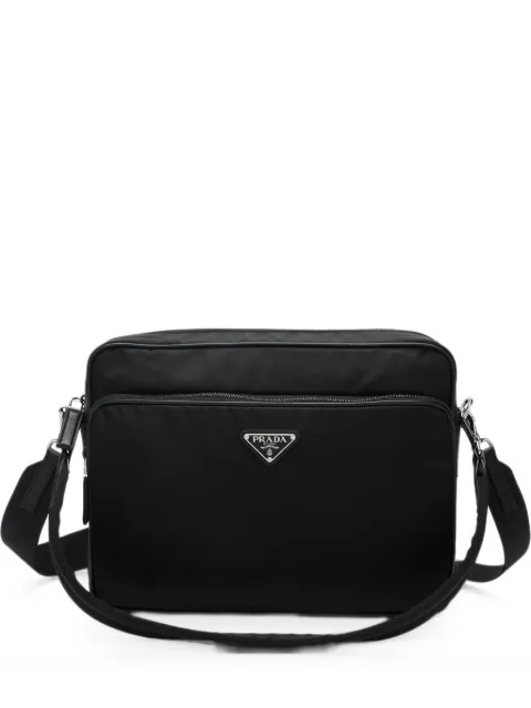 Prada bolso de hombro con placa del logo