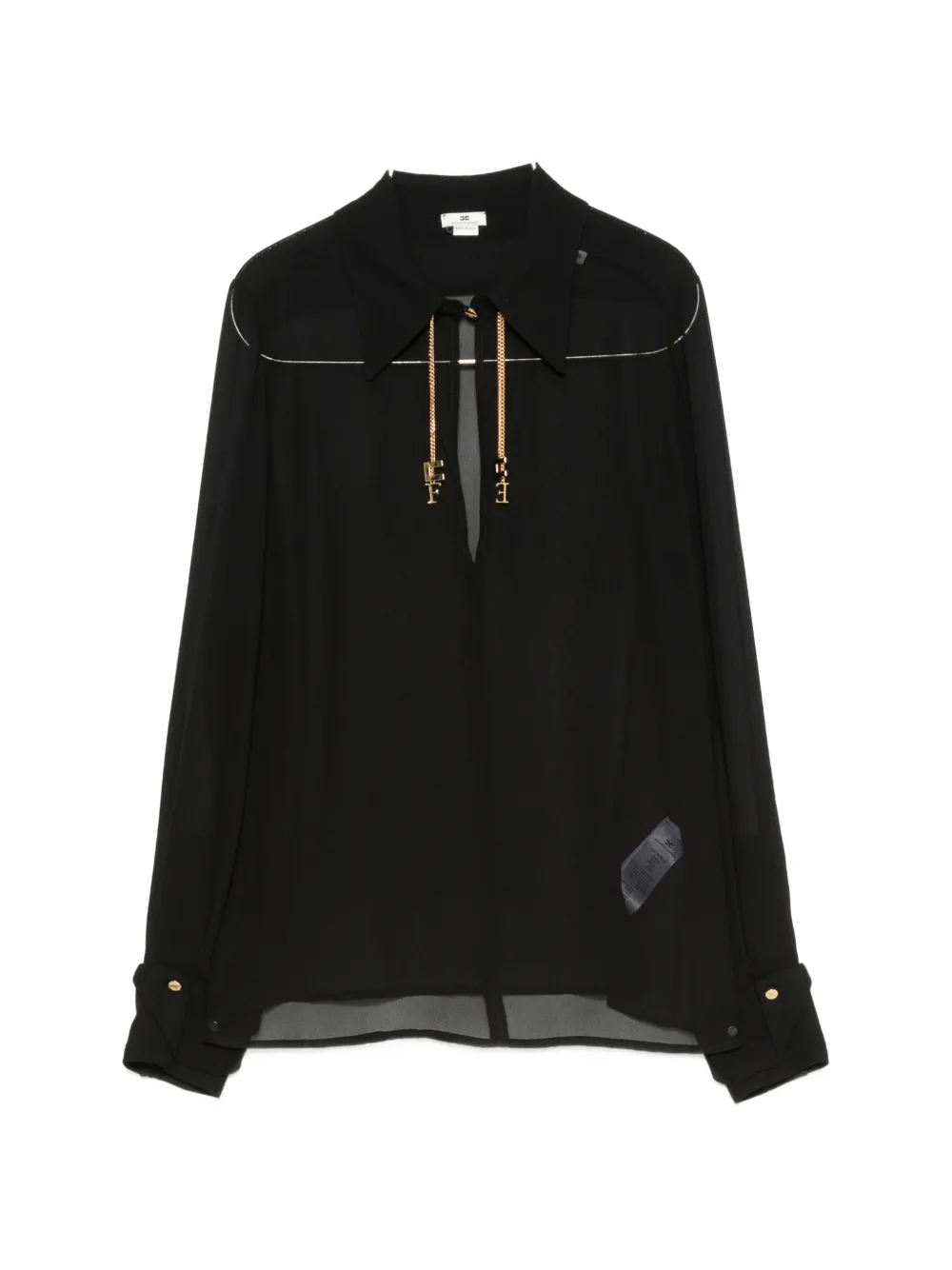 Elisabetta Franchi chain-detail long-sleeve blouse - Nero