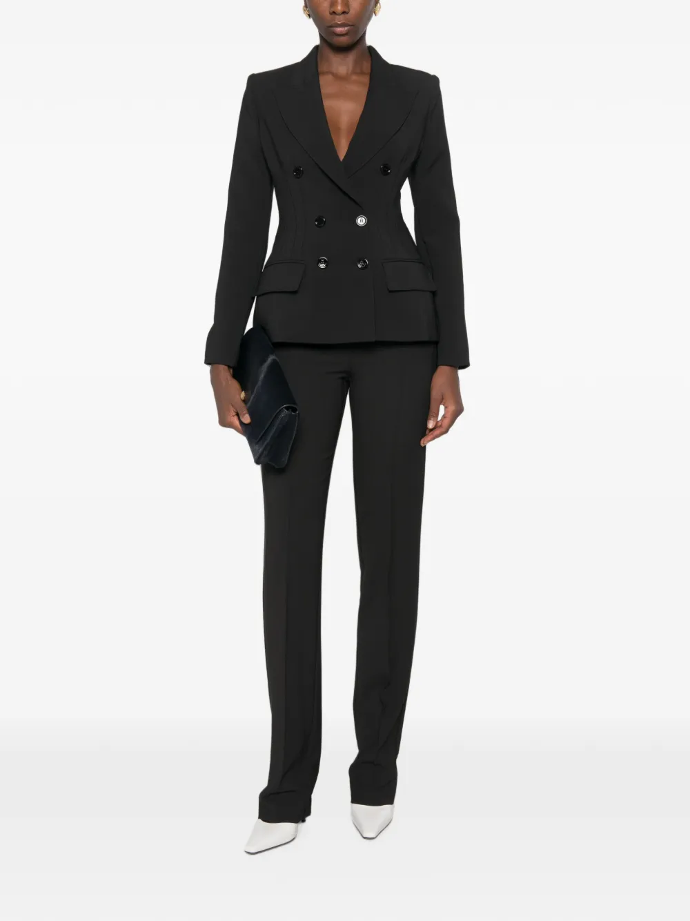 Elisabetta Franchi Geplooide pantalon Zwart