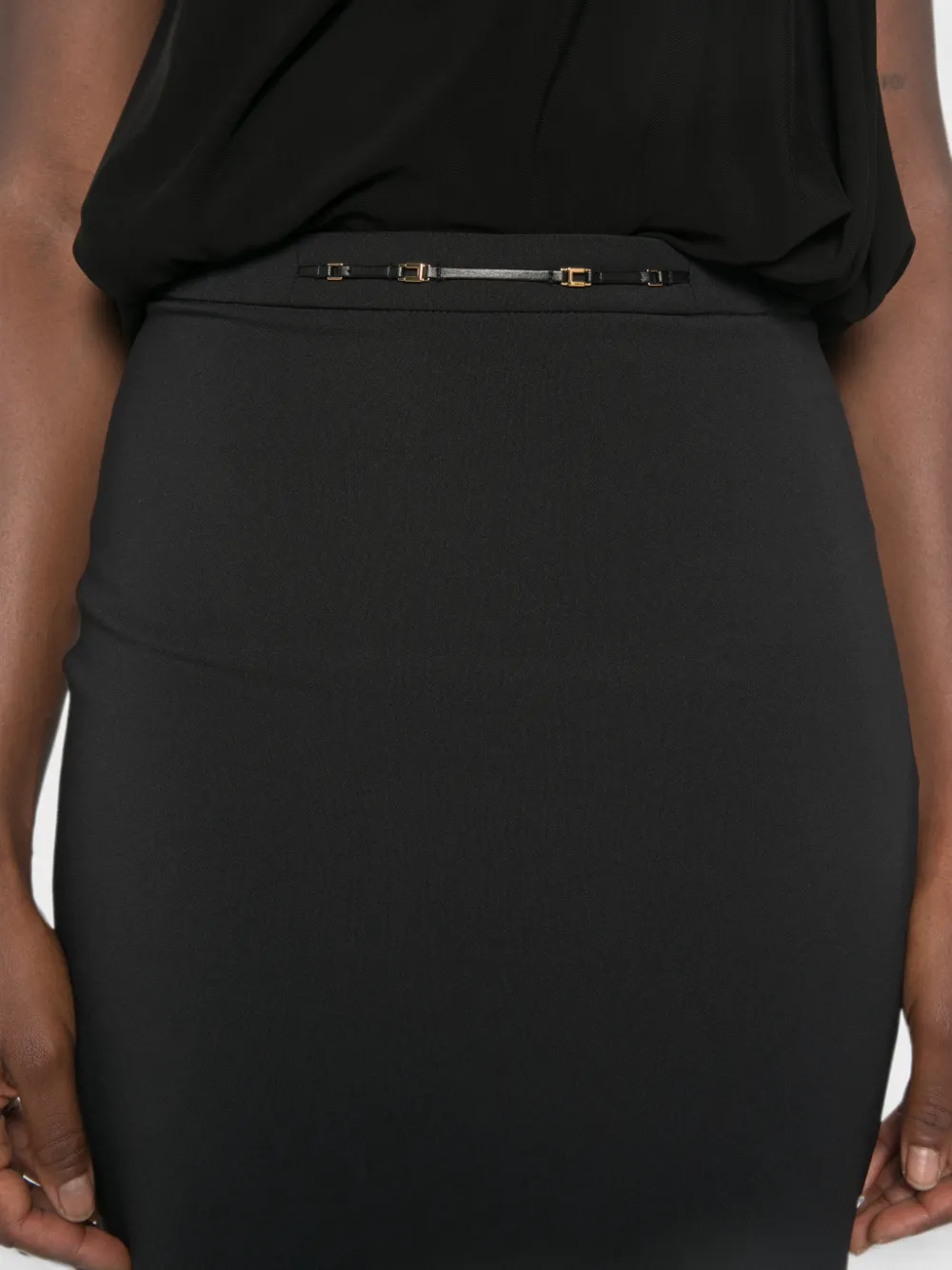 Elisabetta Franchi Mini-kokerrok met logoplakkaat Zwart