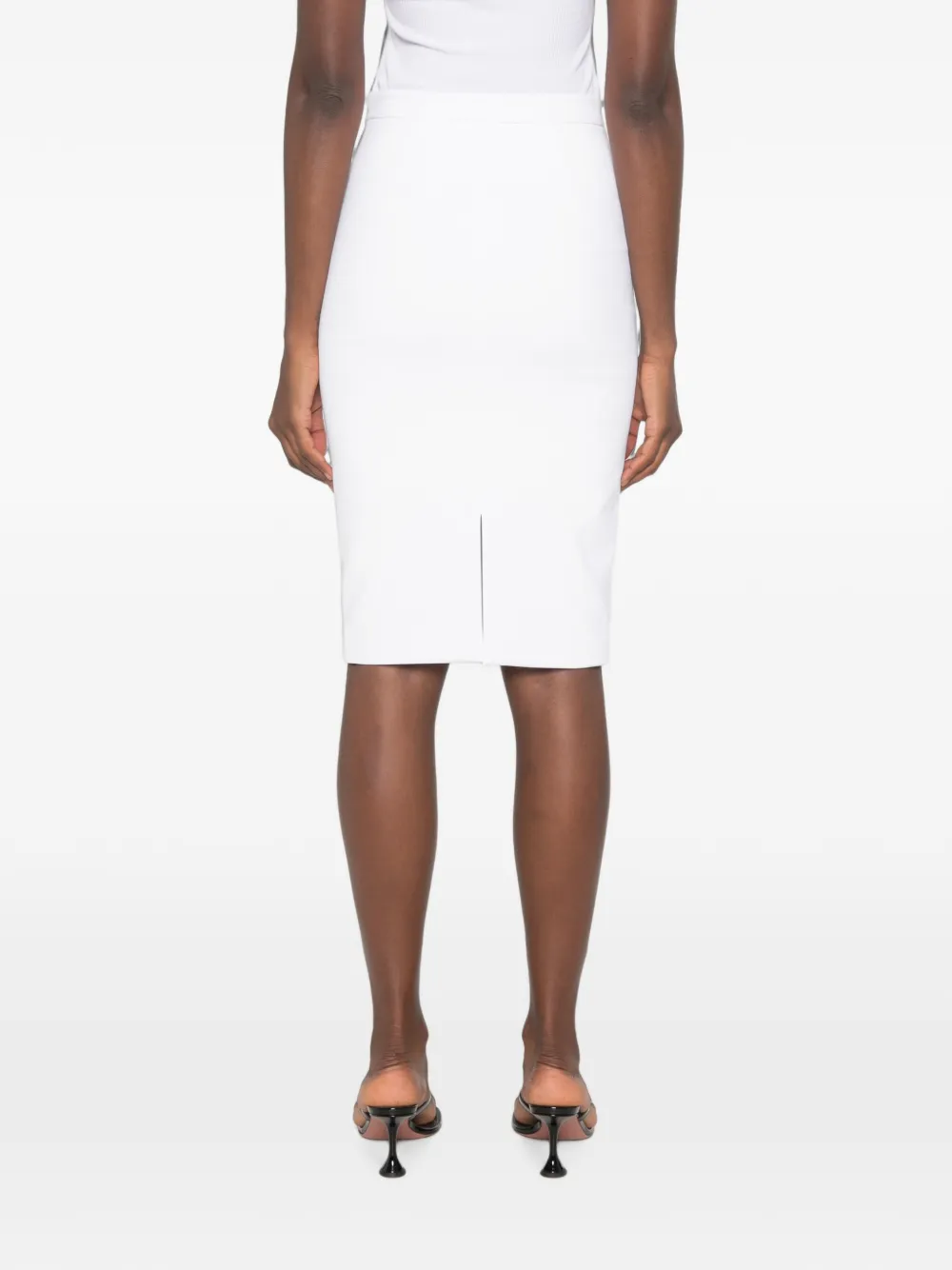 Elisabetta Franchi Mini-kokerrok met logoplakkaat Wit