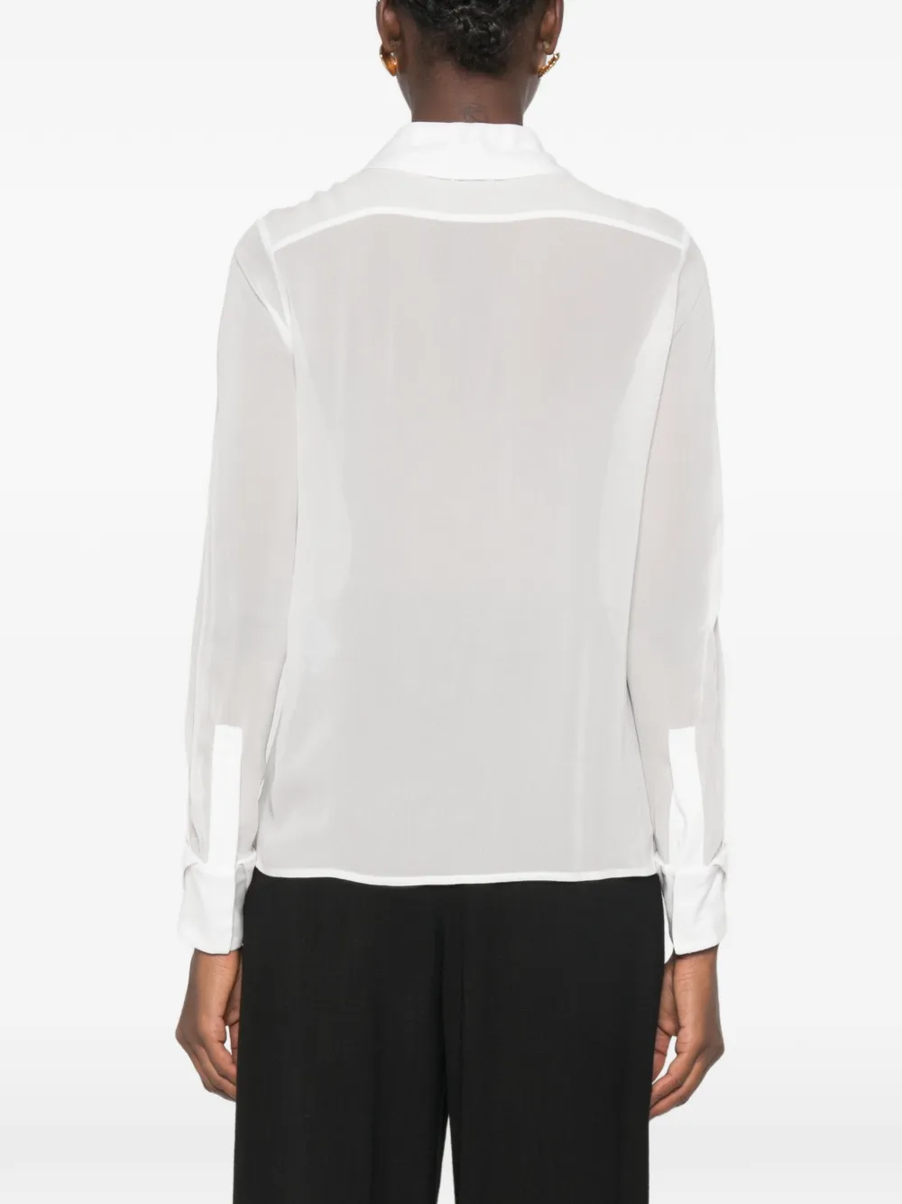 Elisabetta Franchi Georgette blouse met logo Wit