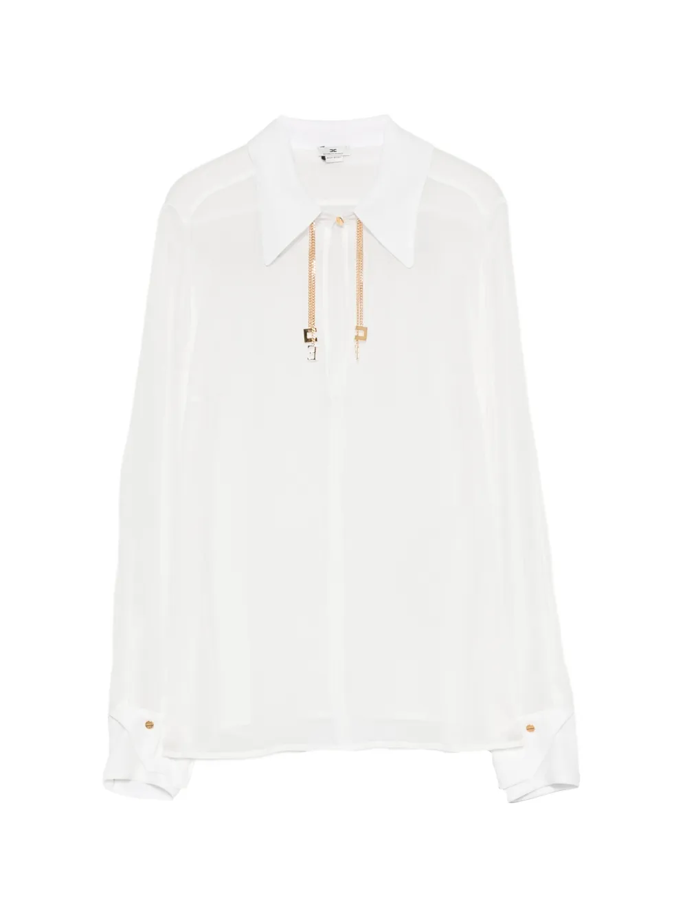 Elisabetta Franchi Georgette blouse met logo Wit