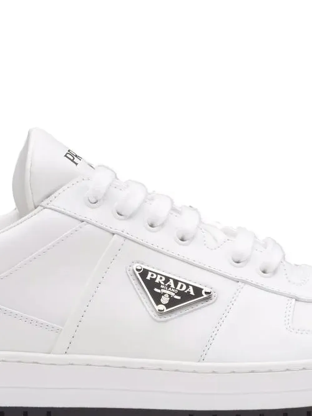 Prada Downtown leather sneakers Wit