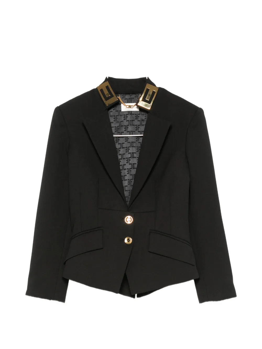 Elisabetta Franchi double-button peaked-lapel blazer - Nero