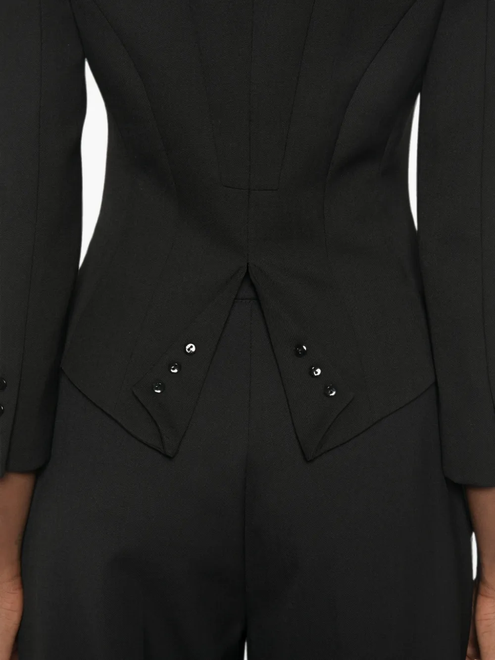 Elisabetta Franchi Blazer met dubbele knoop en puntige revers Zwart