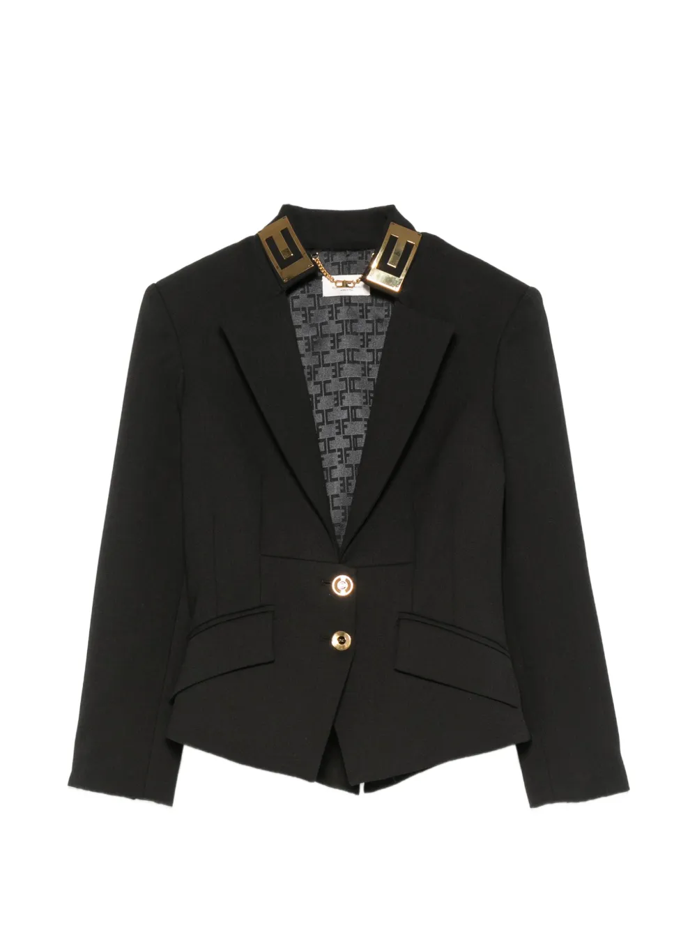 Elisabetta Franchi double-button peaked-lapel blazer - Black