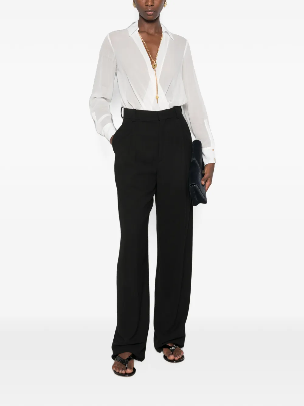 Elisabetta Franchi Body met kettingdetail en wikkel-design Wit