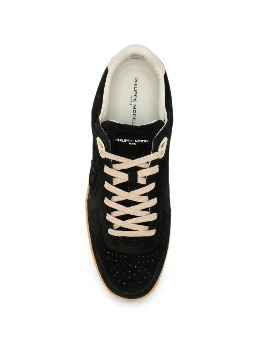 Philippe Model Paris Pgal Low logo-patch panelled sneakers Zwart