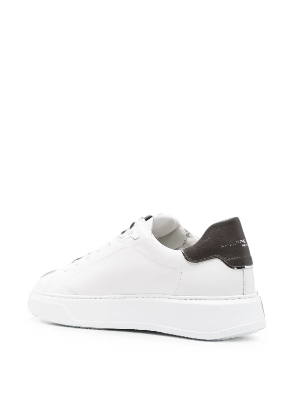 Philippe Model Paris Temple logo-patch leather sneakers Wit