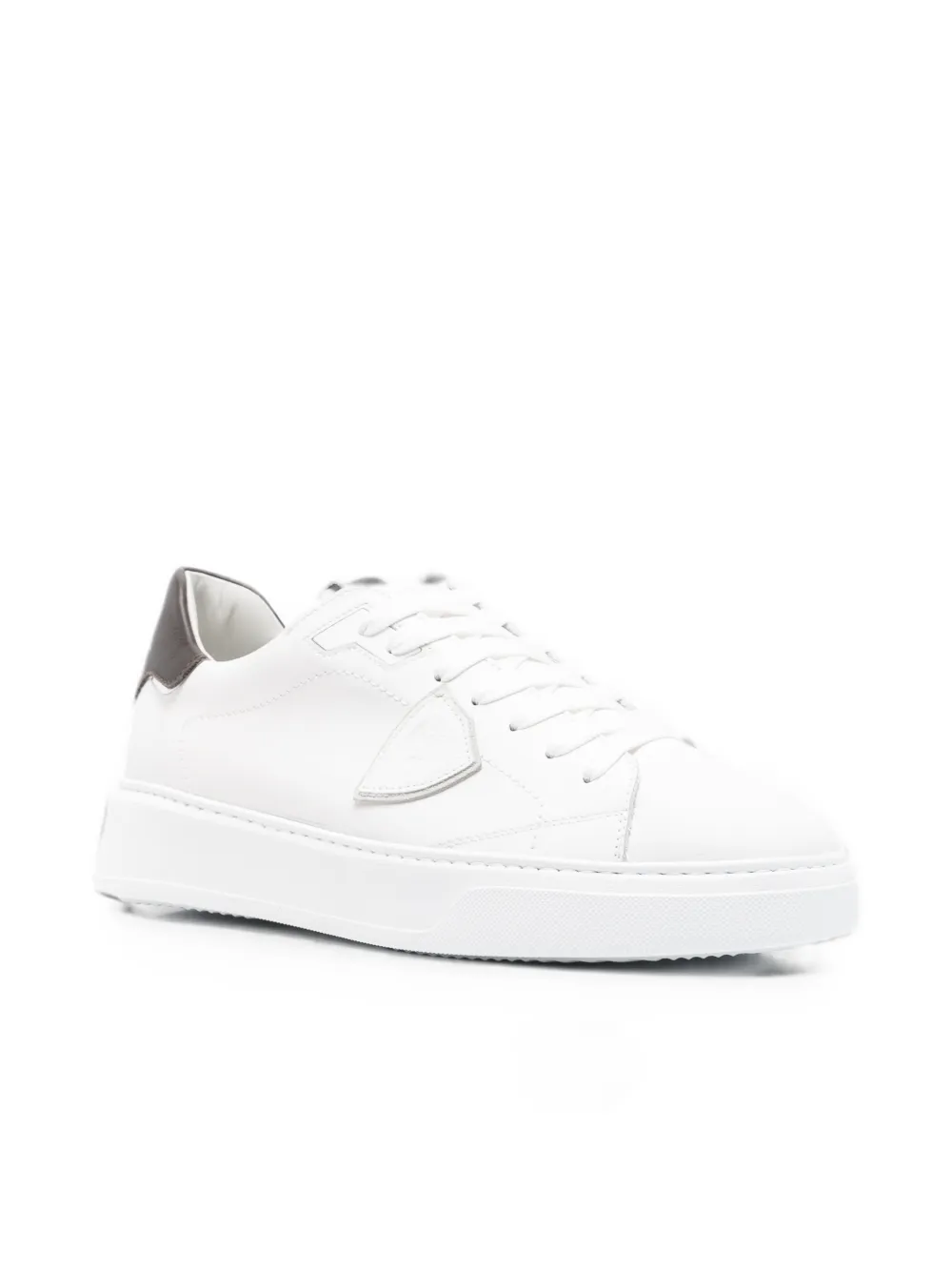 Philippe Model Paris Temple logo-patch leather sneakers Wit