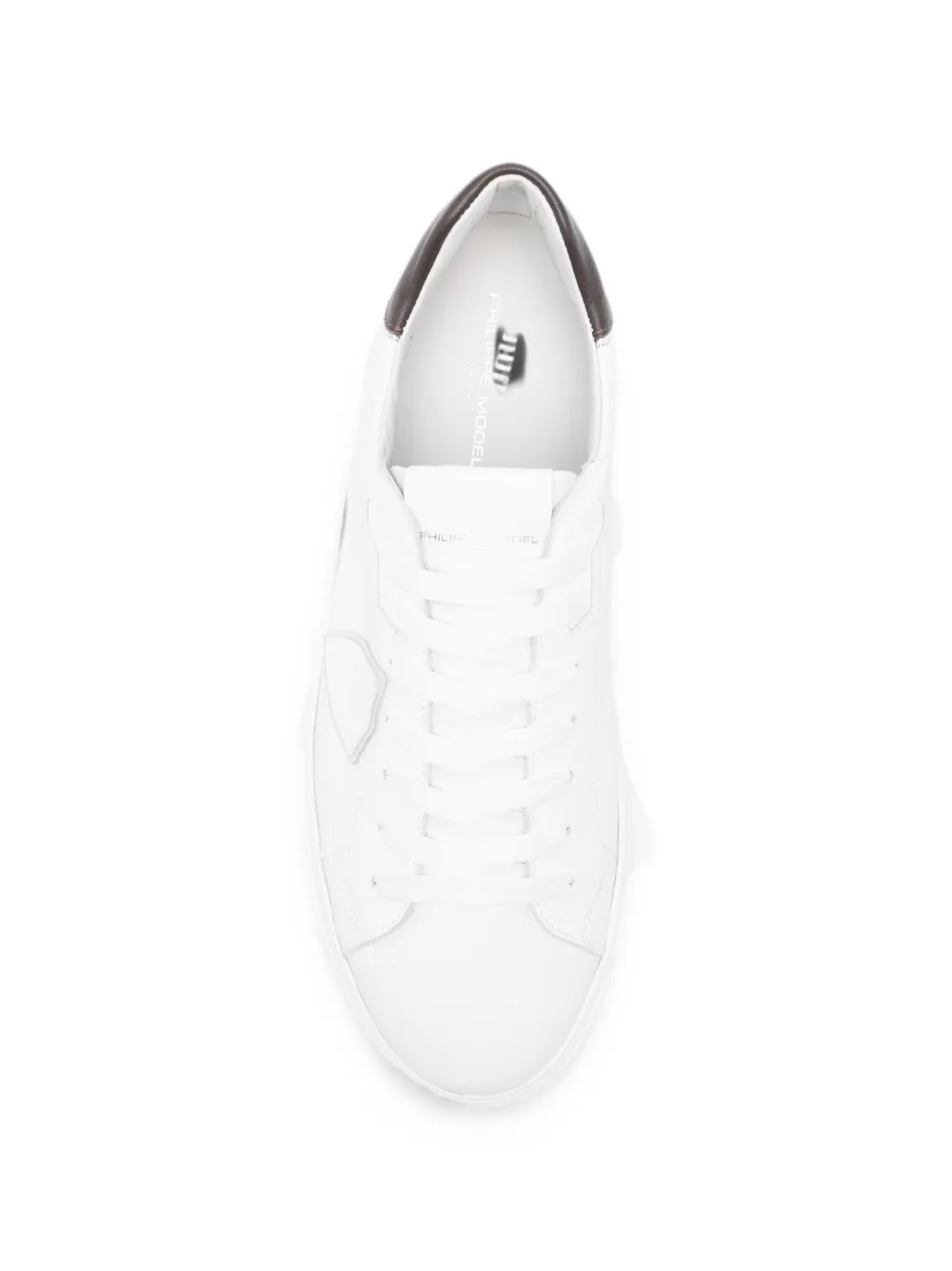 Philippe Model Paris Temple logo-patch leather sneakers Wit
